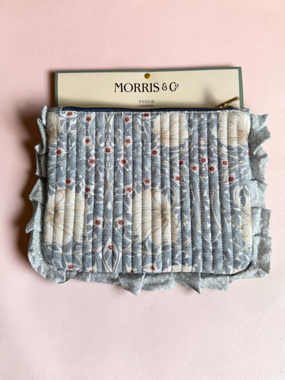MORRIS & CO Pimpernel Floral Zip Quilted Pouch NEW NWT
